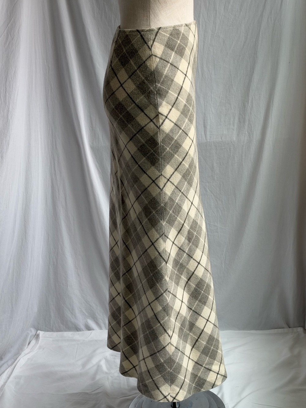 Vintage 90s RALPH Ralph Lauren Tartan Label Plaid Bias Cut A-Line Skirt | Size 8 - Picture 4 of 13